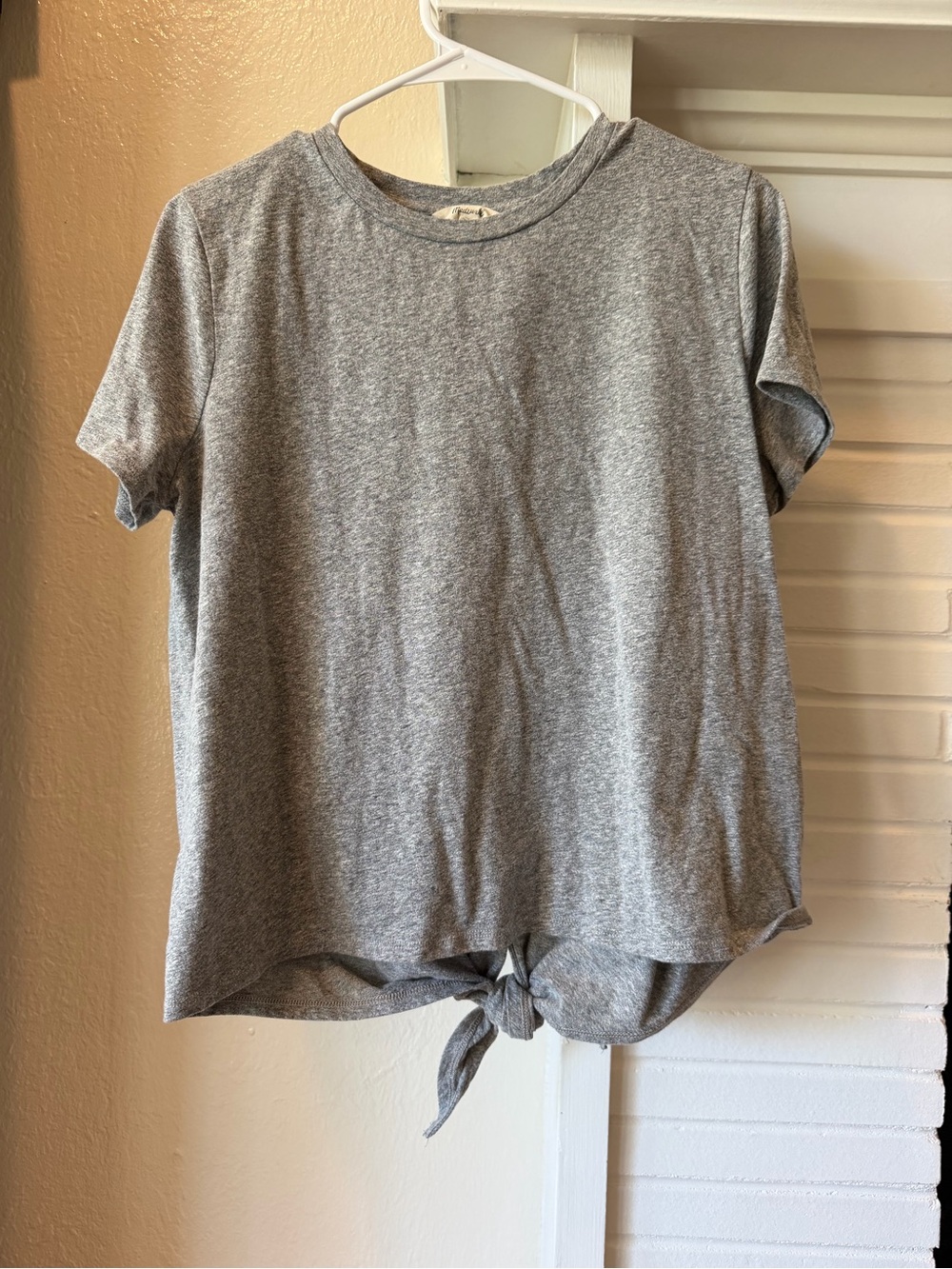 Madewell Gray Tie Back Open Back T-Shirt Size Large